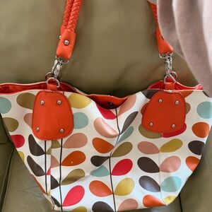 Orla Kiely Multicolor Leaf Print Tote Bag